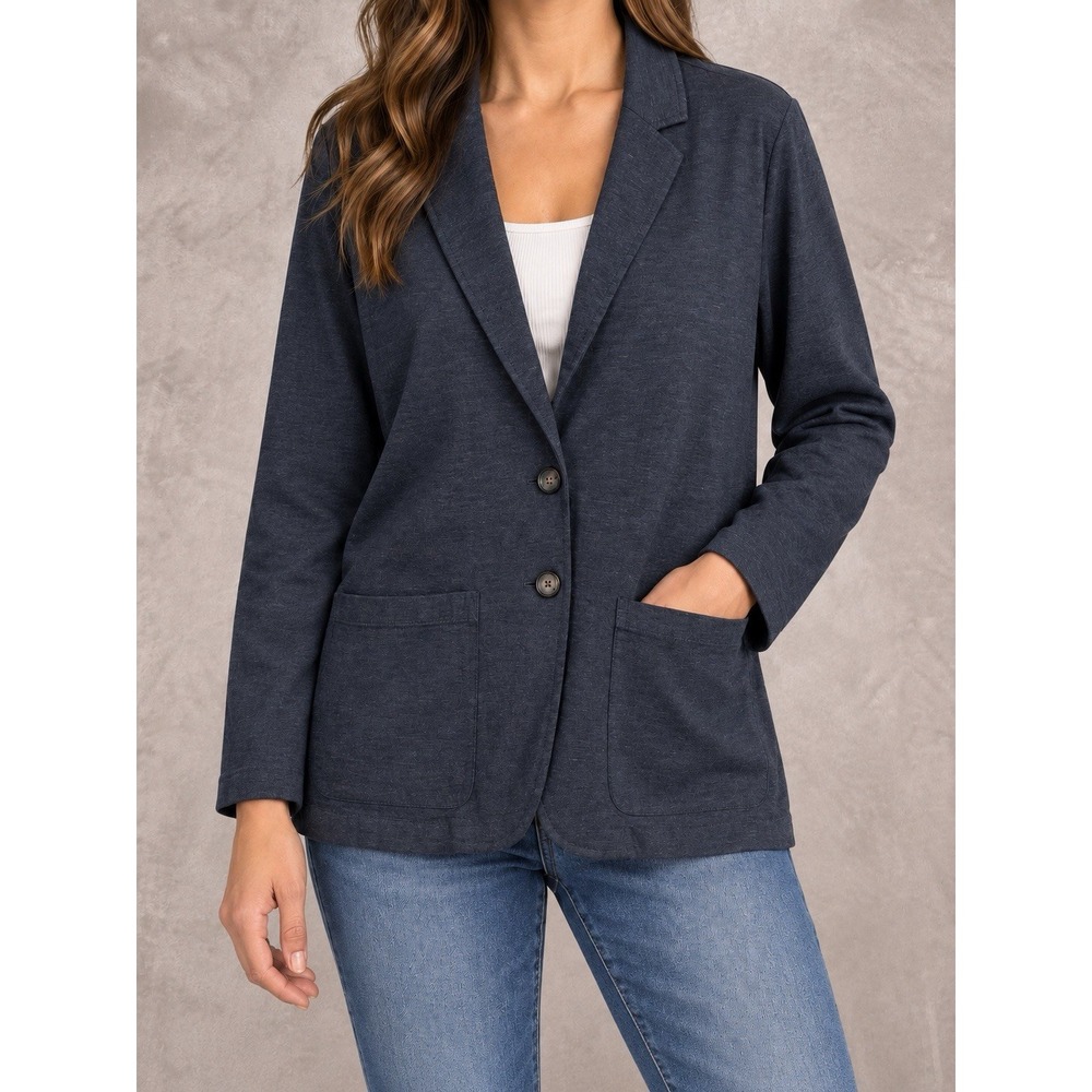 Marine Layer Hemp Blazer Womens Small Gray Lightweight Casual Two Button Jacket